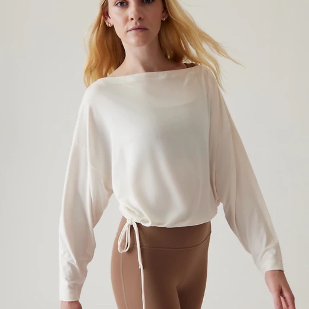 Athleta Cool Down Top in Magnolia White